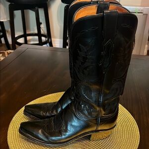 Luchesse 1883 Black Leather Cowboy Boots.  Great Condition Sz 6.5